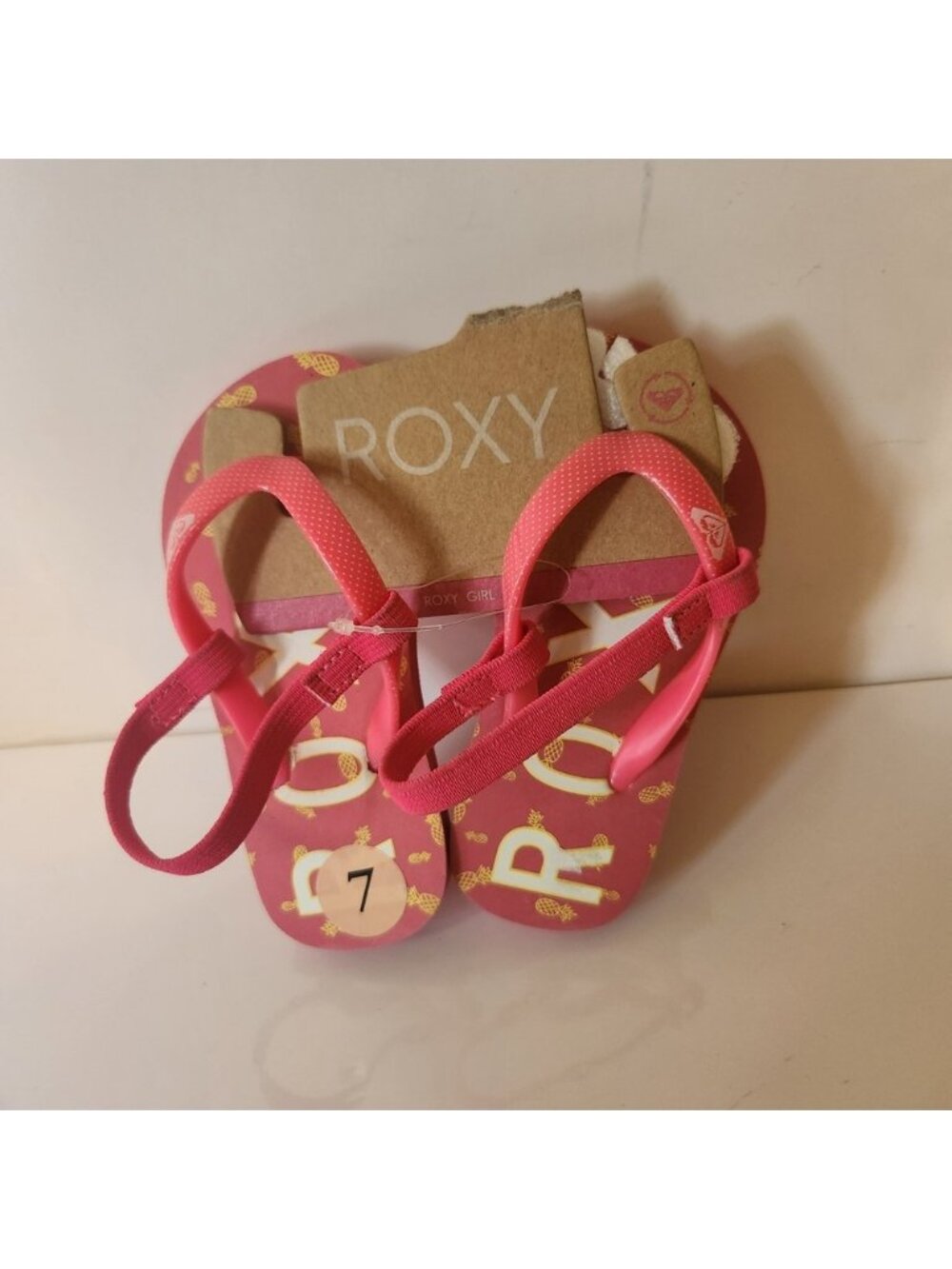 Roxy Girl TW Bubbles II Pink Pineapple Flip Flop Sandals Toddler Size 7